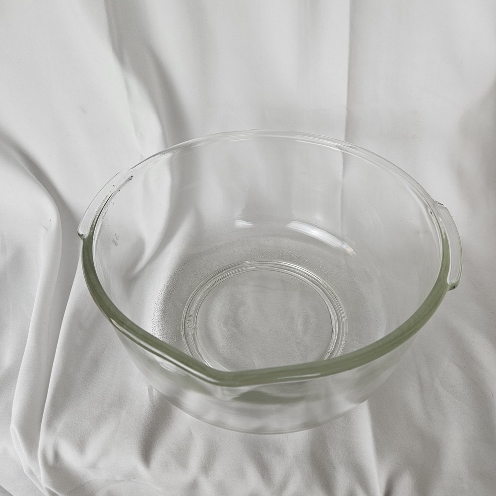 Fire King Bowl For Sunbeam MixMaster Large Clear Glass Mixing  9.5" W/ Spout - Picture 2 of 5